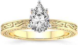 FRIENDLY DIAMONDS 1 Carat - 5 Carat IGI Certified Lab Grown Diamond Ring | 14K Or 18K in White, Yellow Or Rose Gold | Ivory Vintage Solitaire Diamond Engagement Ring | FG-VS1-VS2 Quality - Image 2