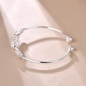 Handmade 925 Silver Bangle Bracelets for Women Bangles Zirconia Infinity Symbol Cuff Bracelets For Women Adjustable Bracelets With Crystal Eternity Bangle Bracelets Birthday Christmas Gifts - Image 8