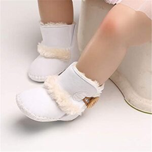 HsdsBebe Baby Boys Girls Snow Boots Premium Button Non Slip Soft Sole Toddler First Walker Winter Warm Crib Shoes - Image 2