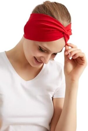 Women's Stretchy Knotted Headbands, Solid Color, Non-Slip for Yoga, Workout, Running - Image 7