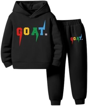 Toddler Boy Outfit - Letter Printing Hooded Sweatshirt & Sports Pants - Clothing Set for Kids (3-7 T)