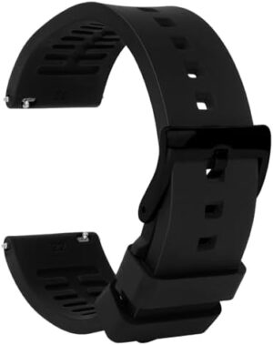 TStrap Silicone Watch Band for Men - Black Quick Release Watch Band for Women Soft - Waterproof Smart Watch Bracelet Clasp - Correa de Silicona para Reloj Replacement - 18mm 19mm 20mm 21mm 22mm 24mm