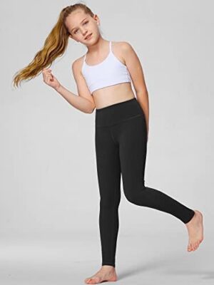 Stelle Girls Athletic Leggings Kids Dance Workout Running Yoga Pants with Hidden Pocket - Image 3