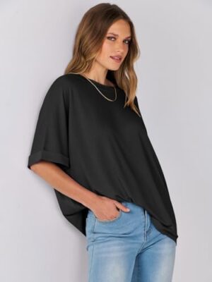 ANRABESS Women's Oversized T Shirts Short Sleeve Crewneck Summer Tops Casual Loose Basic Tee Shirts 2025 Trendy Clothes - Image 7