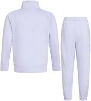 adidas Girls Zip Front Classic Tricot Jacket and Joggers Set - Image 2