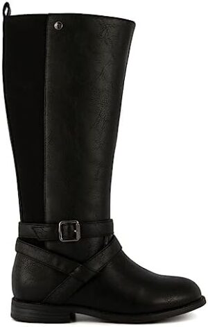 LONDON FOG Girls Brooke Knee High Fashion Boot Zip Up Boot With Fashion Buckle - Image 2