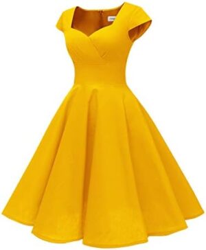 Hanpceirs Women's Cap Sleeve 1950s Retro Vintage Cocktail Swing Dresses with Pocket - Image 3