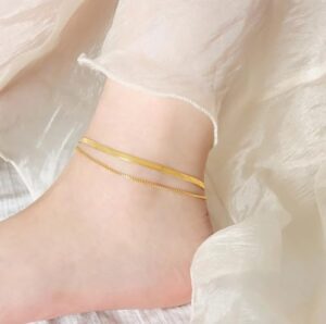 18K Gold Anklets for Women,Stainless Steel Gold Ankle Bracelets, Jewelry for Women, Minimalist Fashion Snake Design Cartier Bracelet, Adjustable Gold Ankle Bracelets for Women - Image 4