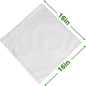 Landisun Men's Handkerchiefs Soft White Pure Cotton Hanky - Image 5