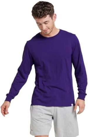 Russell Athletic Men's Dri-Power Long Sleeve Tees, Moisture Wicking, Odor Protection, UPF 30+