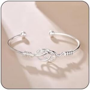 Handmade 925 Silver Bangle Bracelets for Women Bangles Zirconia Infinity Symbol Cuff Bracelets For Women Adjustable Bracelets With Crystal Eternity Bangle Bracelets Birthday Christmas Gifts