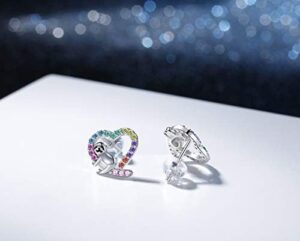 Hypoallergenic Sloth/Panda/Koala/Cat Stud Earrings for Girls Women 925 Sterling Silver Colorful Animal Heart Earring Studs for Sensitive Ears Sloth Jewelry Gifts. - Image 3