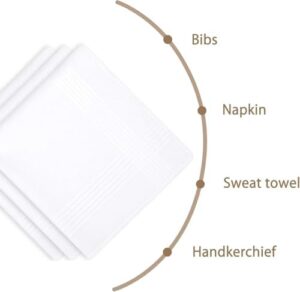 Premium Men’s White Handkerchiefs – 65% Polyester, 35% Cotton Blend – Durable, Soft, and Absorbent – Set of 13 - Image 6