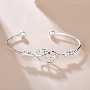 Handmade 925 Silver Bangle Bracelets for Women Bangles Zirconia Infinity Symbol Cuff Bracelets For Women Adjustable Bracelets With Crystal Eternity Bangle Bracelets Birthday Christmas Gifts - Image 5