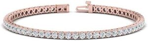 2 To 15 Carat Lab Grown Round Cut Diamond Classic Tennis Bracelet For Her 14K Solid Gold (SI1-SI2 Clarity, G-H Color, 2-15 Ctw) - Image 2