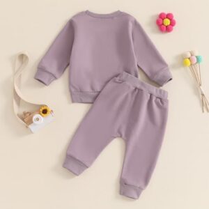 Baby Girl Fall Clothes Set Long Sleeve Letter Print Sweatshirt Pants Toddler Infant Outfits 6 12 18 24 Months 2T 3T - Image 3