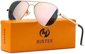 HJSTES Polarized Kids Aviator Sunglasses for Girls Boys Classic Juniors Glasses UV400 Protection Lens,52mm - Image 4