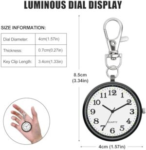 Minimalist Ultra Thin Open Face Quartz Pocket Watch with Key Buckle Unisex Portable Unisex Pocket Watch - Image 2