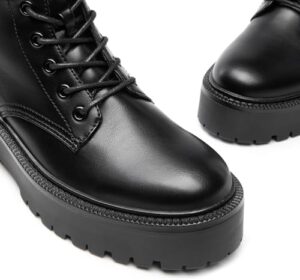 DREAM PAIRS Women's Lace up Combat Ankle Boots Fashion Lug Sole Platform Booties Shoes - Image 5