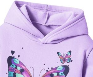 Toddler Girl Clothes-Butterfly Patterned Printed Hoodie & Sports Pants Set for Little Girls Size(3-7 T) - Image 3