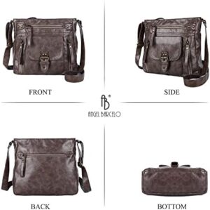 Small Crossbody Bags for Women Lady Over Shoulder Purse Hobo Tote handbag Soft Washed Leather with Multi Pocket - Image 2