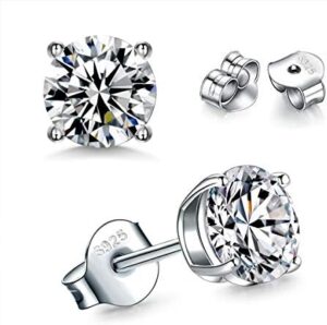 925 Sterling Silver Stud earrings Set | White Gold Plated Hypoallergenic Stud Earrings | Cubic Zirconia Stud Earrings for Women (2mm,3mm,4mm,5mm,6mm,7mm) 8 CZ colors options - Image 7