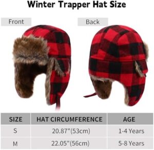 Kids Winter Trapper Hat Toddler Outdoor Warm Windproof Ushanka Aviator Hat Sherpa Fleece Lined Ski Cap for Boys Girls 1T-8T - Image 4