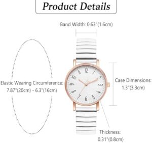 OIDEA Women's Elastic Strap Watches: Large Face Arabic Numerals Analog Quartz Wrist Watches for Women Easy Reader Stretch Band Waterproof Ladies Wratch - Image 3