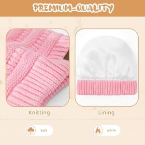 Durio Satin Lined Beanie for Baby Girl Boy Warm Winter Hat for Infant Toddler Kids Unisex Knit Baby Hats Newborn Beanies Caps - Image 3