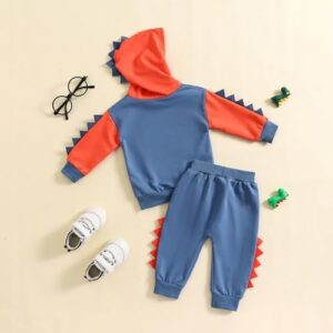 Baby Boy Clothes Toddler Fall Winter Outfits Dinosaur Long Sleeve Hoodies Tops & Jogger Pants Sweatsuit - Image 7