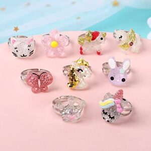 Little Girl Jewel Rings in Box, Adjustable Rings for 3-10 Year Old Girl Birthday Gifts, Play Jewelry for Little Girls, Adjustable Rings - Image 6