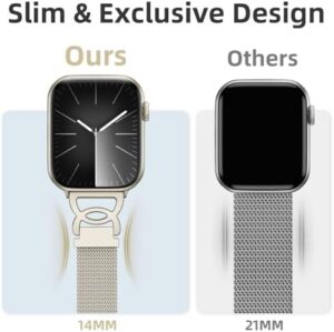 Adorve Slim Milanese loop Compatible with Apple Watch Band 40mm 41mm 38mm 42mm 44mm 45mm 46mm 49mm Women, Thin Stainless Steel Mesh Loop Magnetic Wristbands for iWatch SE Series 10 9 8 7 6 5 4 3 2 1 - Image 4