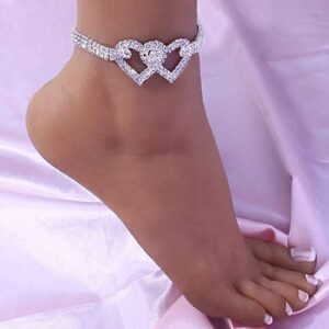 Silver Ankle Bracelets for Women Gold Anklets for Women Waterproof Stainless Steel Link Chain Anklet Tennis Rhinestone Diamond Anklets for Women Heart Butterfly Anklets for Women Summer Beach Foot Jewelry - Image 6