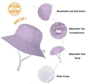 Zando Baby Girls Sun Hat Infant Summer Hat UPF 50+ Sun Protection Cap Wide Brim Bucket Hats for Baby Girls Boys - Image 4