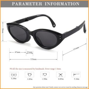 HJSTES Kids Cat Eye Sunglasses for Girls Boys Children Polarized Folding Sunglasses Foldable TR90 Frame - Image 6