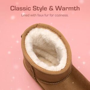 DREAM PAIRS Girls Boys Boots Kids Winter Ankle Faux Fur Lined Snow Shoes FuzzyClassic Kid's Low Boot for Toddler/Little Kid/Big Kid - Image 2