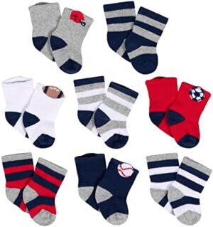 Gerber Unisex Baby 8-Pair Wiggle-Proof Sock