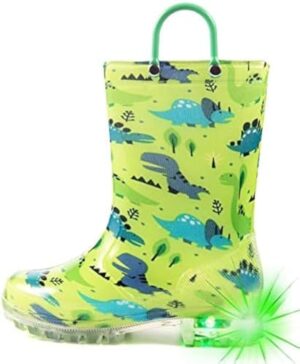 HugRain Light Up Rain Boots for Little Kids