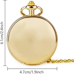 Set of 2 Classic Pocket Watch with Chain for Men and Women - Image 2