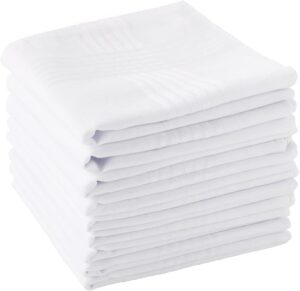 Premium Men’s White Handkerchiefs – 65% Polyester, 35% Cotton Blend – Durable, Soft, and Absorbent – Set of 13 - Image 2