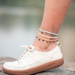 FANCY SHINY String Ankle Bracelets Waterproof Rope Anklets Braided Beach Boho Coin Anklets Cute Friendship Foot Jewelry for Women - Image 2