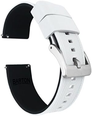 BARTON Elite Silicone Watch Bands - Quick Release - Choose Strap Color & Buckle Color (Stainless Steel, Black PVD or Gunmetal Grey) - 18mm, 20mm, 22mm & 24mm Watch Straps