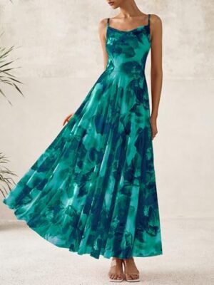 BTFBM Women Summer Floral Maxi Dresses Elegant Spaghetti Strap Dress Printed Party Dress Beach Long Dresses - Image 5