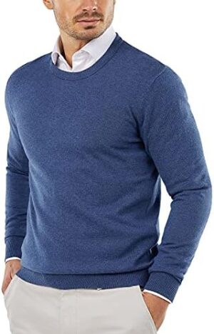 COOFANDY Men's Crew Neck Sweater Slim Fit Lightweight Sweatshirts Knitted Pullover for Casual Or Dressy Wear