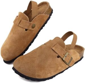 Kids Suede Clogs Toddler Clogs Boys Girls Sandals Cork Adjustable Buckle Mules - Image 3