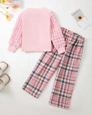 Little Girls Clothes 2 Piece Outfit Kids Long Sleeve T Shirt Pant Set Cute Fall Winter Outfits for Girl Age 4-8 - Image 4