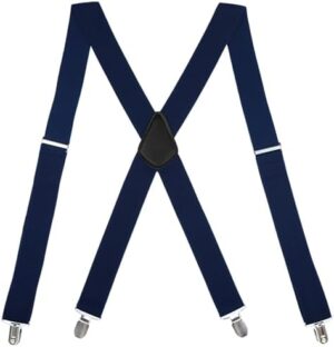 MIAOMIAO Men's 1 1/2 Inch Heavy Duty Adjustable X-Back Suspenders with Strong Clips for Work and Jeans