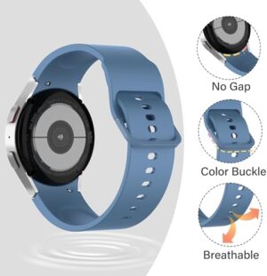 10 Pack No Gap Band Compatible with Samsung Galaxy Watch 7/FE/ 6/5/4 40mm 44mm, Galaxy Watch 5 Pro 45mm, Watch 6 4 Classic 42mm 46mm 43mm 47mm, 20mm Soft Strap Silicone Wristband for Women Men - Image 2