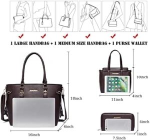 Montana West 3PCS Purses for Women Tote Bag and Wallet Set Shoulder Satchel Handbags - Image 6