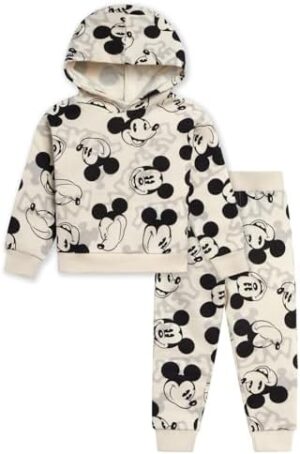 Disney Mickey Mouse Christmas Fleece Pullover Hoodie and Pants Outfit Set Newborn to Big Kid Sizes (0-3 Months - 14-16)